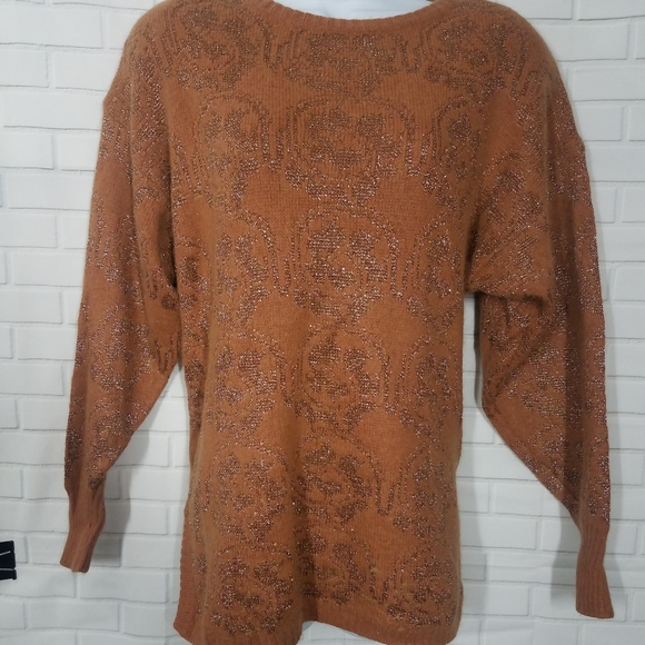 Vintage Semplice Rust Shiny Thread Sweater - Picture 6 of 7